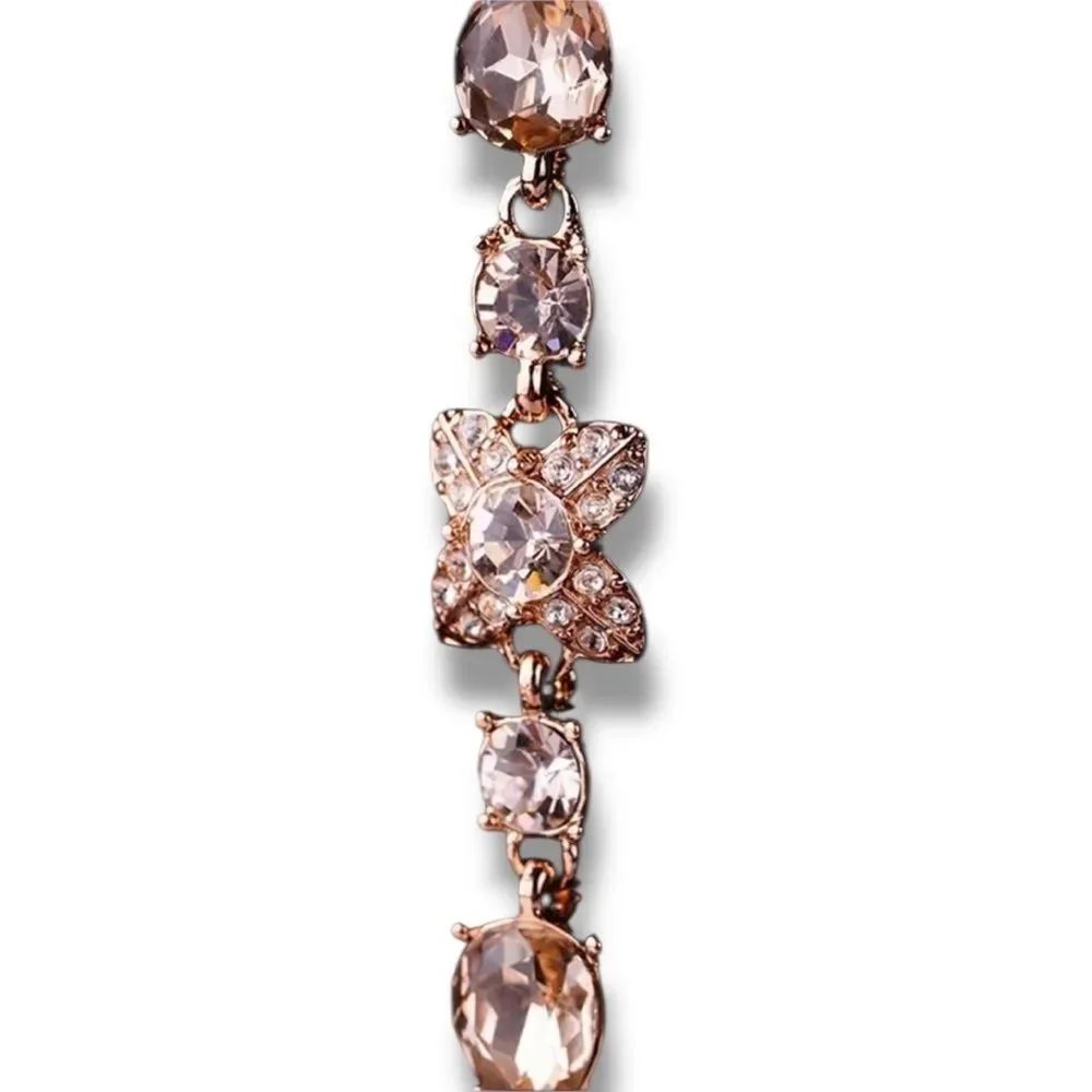 Givenchy Bracelet Pink Stones & Rose Tone Metal COMES IN DISPLAY CASE NWT